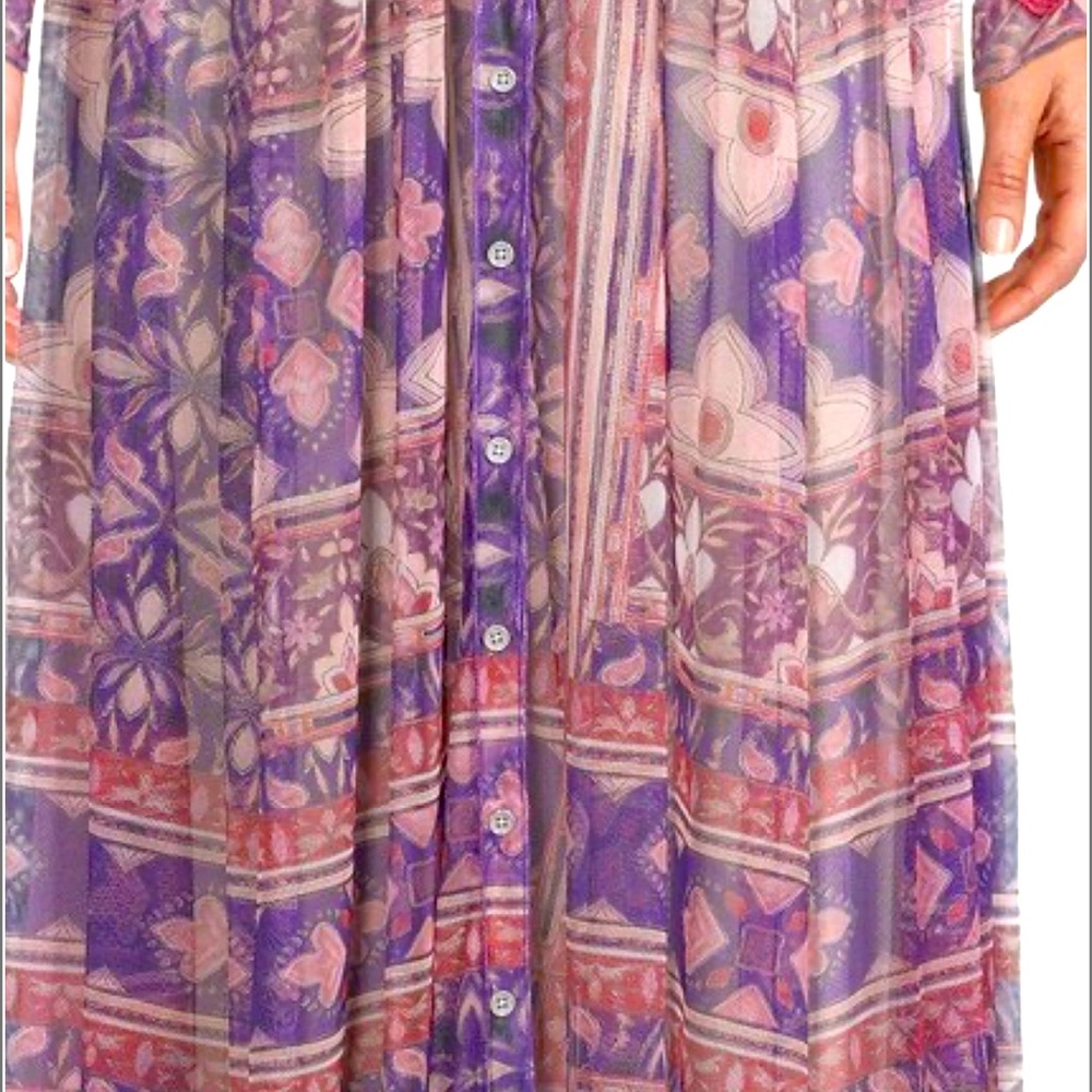 ❤️JOHNNY WAS DUANA EMBROIDERED MESH DRESS💐💐❤️ Most beautiful dress. 2 Medium - Picture 6 of 11